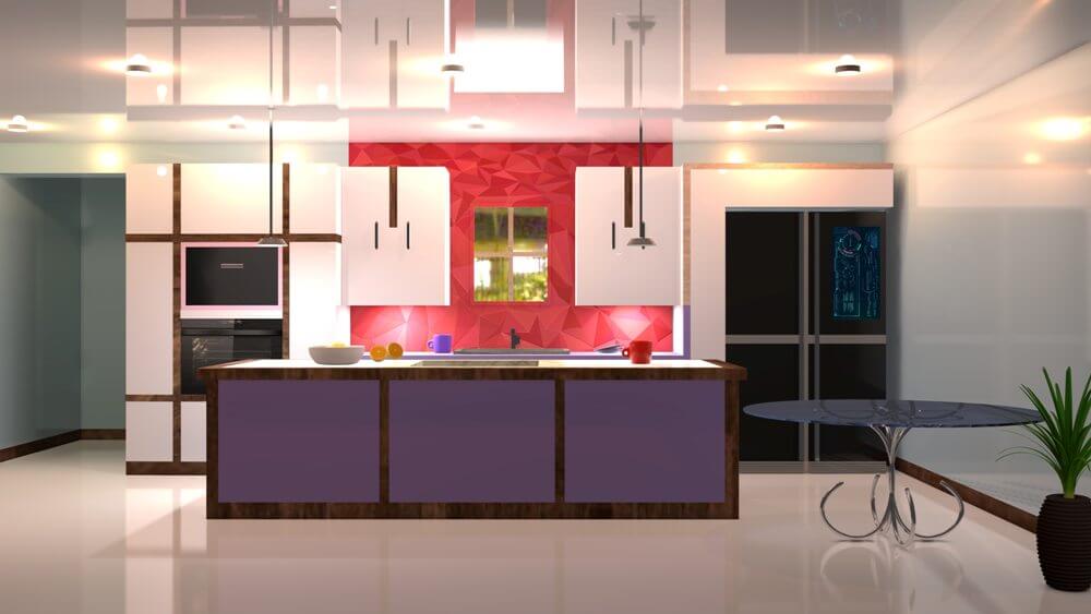 Проект фото дизайна бордовых кухонь
