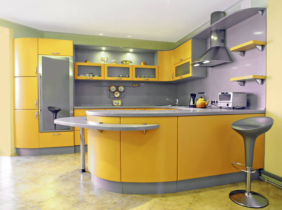 Фото желтой кухни в интерьере