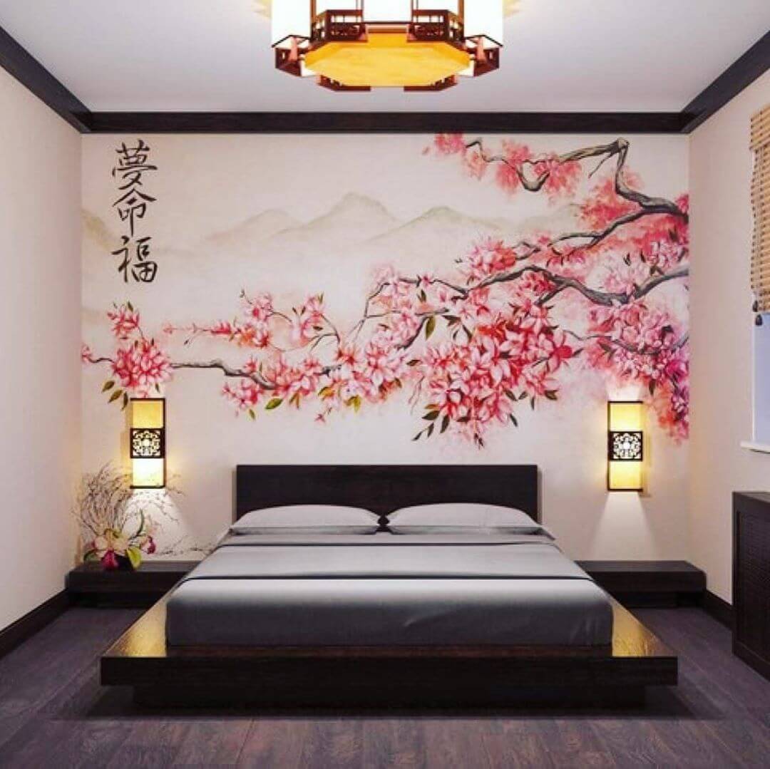 мебелль в спальне в японском стиле 