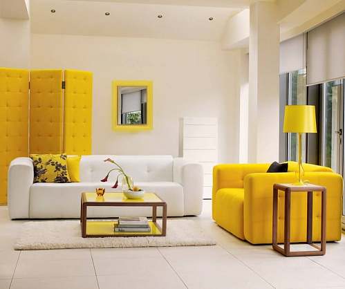 Желтый цвет в домашнем интерьере: фото и сочетания